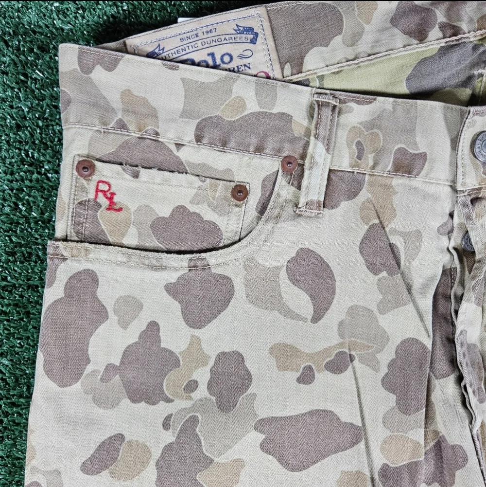 Vintage Polo Ralph Lauren Sullivan Slim Camo Denim Pants / Mens Size 35/32 - Picture 8 of 12